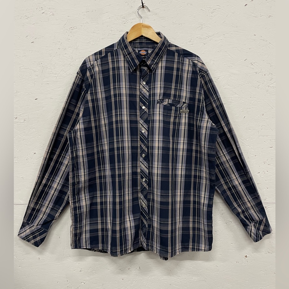 Vintage Dickies Pearl Snap Plaid Shirt, Size XL